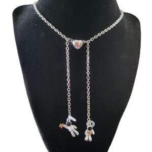 Cute astronaut earbud lanyard necklace